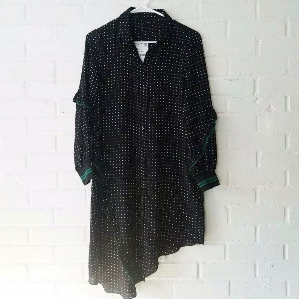 NWT Zara High Low Dot Dress